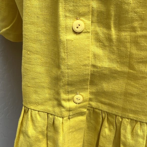 OFFON Linen Peplum Blouse in Yellow, L - Picture 10 of 14